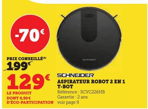 ASPIRATEUR ROBOT 2 EN 1 T-BOT