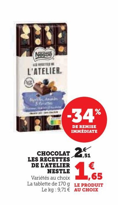 CHOCOLAT LES RECETTES DE L'ATELIER NESTLE