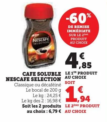 cafe soluble nescafe selection