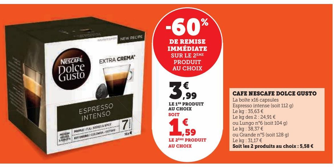 CAFE NESCAFE DOLCE GUSTO