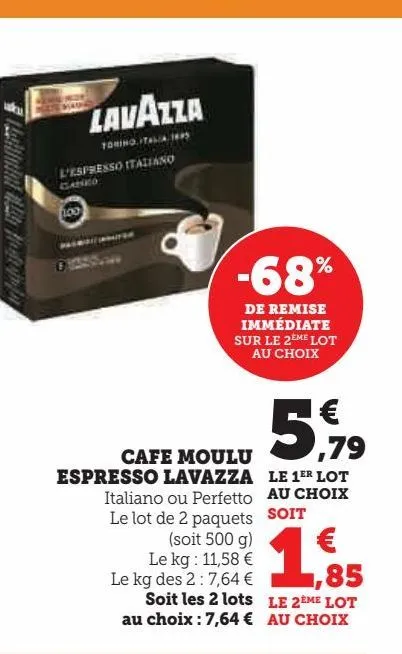 cafe moulu espresso lavazza