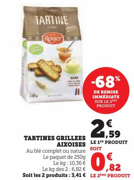 TARTINES GRILLEES AIXOISES