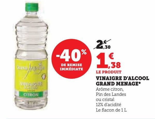 VINAIGRE D'ALCOOL GRAND MENAGE*