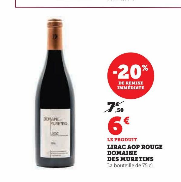 LIRAC AOP ROUGE DOMAINE DES MURETINS