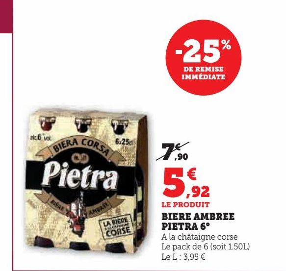 BIERE AMBREE PIETRA 6°