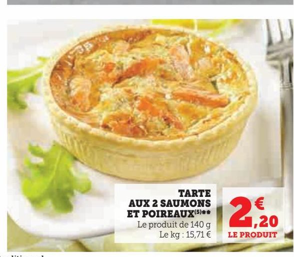 TARTE AUX 2 SAUMONS ET POIREAUX**