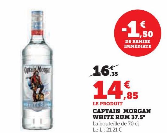 CAPTAIN MORGAN WHITE RUM 37.5°