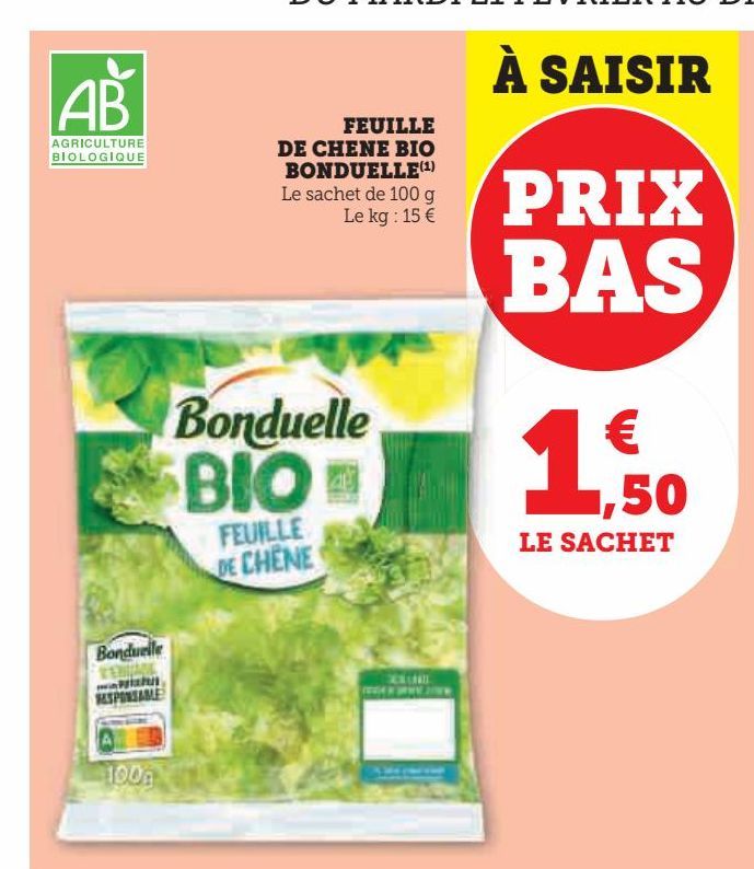 FEUILLE DE CHENE BIO BONDUELLE