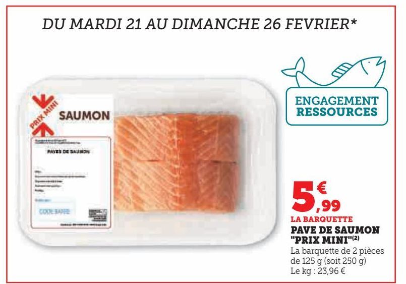 PAVE DE SAUMON  "PRIX MINI"