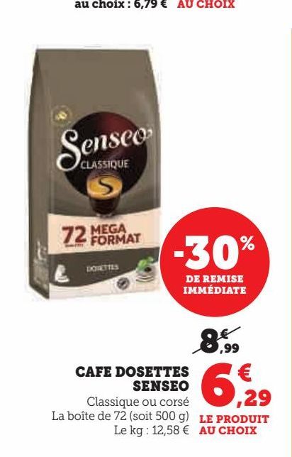 CAFE DOSETTES SENSEO