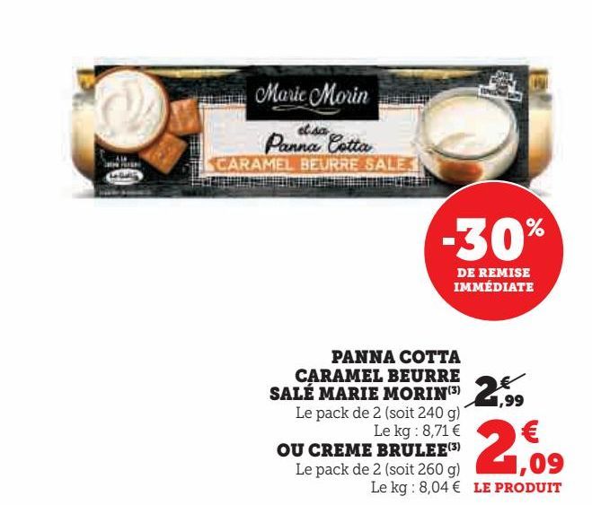 PANNA COTTA CARAMEL BEURRE SALÉ MARIE MORIN