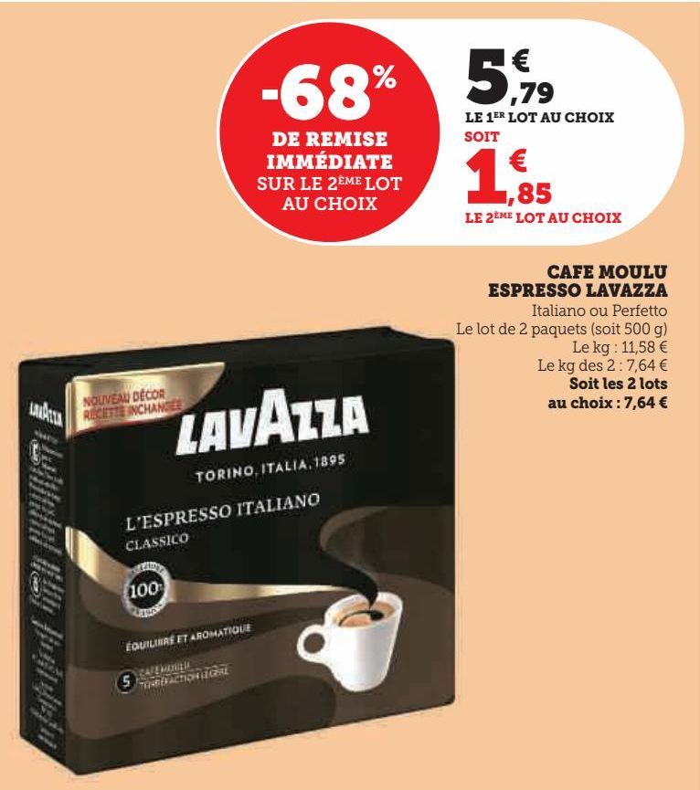 CAFE MOULU  ESPRESSO  LAVAZZA