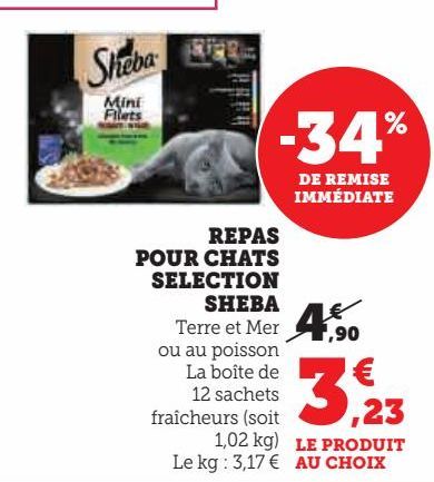 REPAS  POUR CHATS  SELECTION  SHEBA