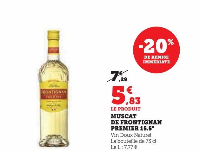 MUSCAT  DE FRONTIGNAN  PREMIER 15.5°