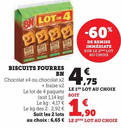 BISCUITS FOURRES BN