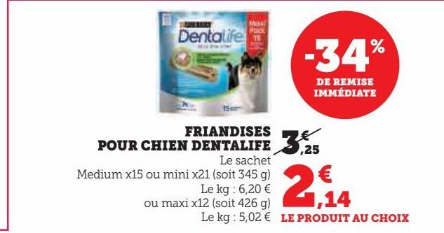 FRIANDISES  POUR CHIEN  DENTALIFE