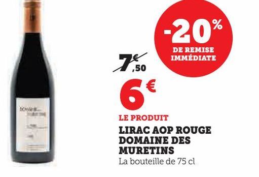 LIRAC AOP ROUGE  DOMAINE DES  MURETINS