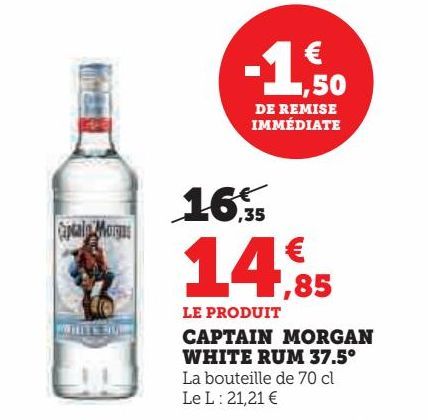 CAPTAIN MORGAN  WHITE RUM 37.5°