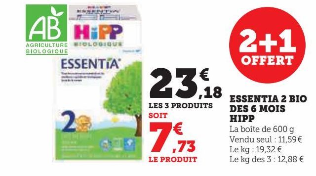 ESSENTIA 2 BIO  DES 6 MOIS  HIPP