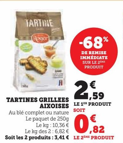 TARTINES GRILLEES  AIXOISES