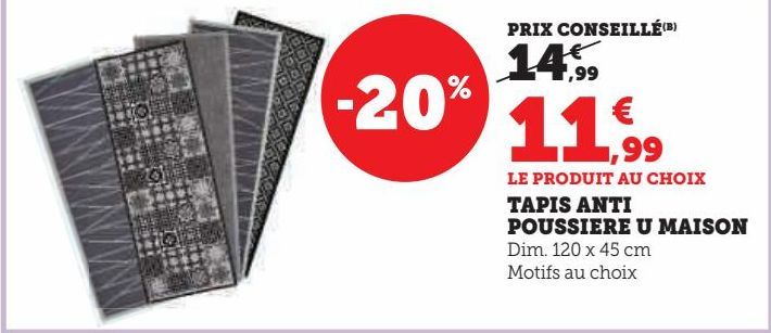 TAPIS ANTI  POUSSIERE U MAISON