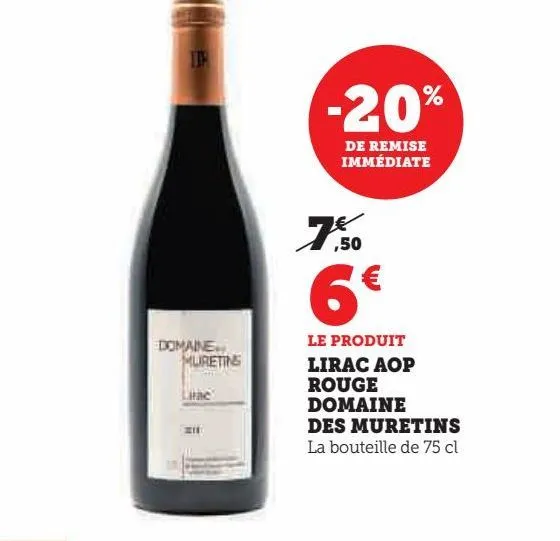 lirac aop rouge domaine des muretins