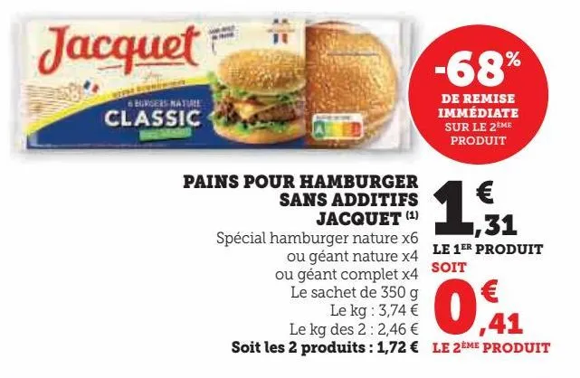 pains pour hamburger sans additifs jacquet