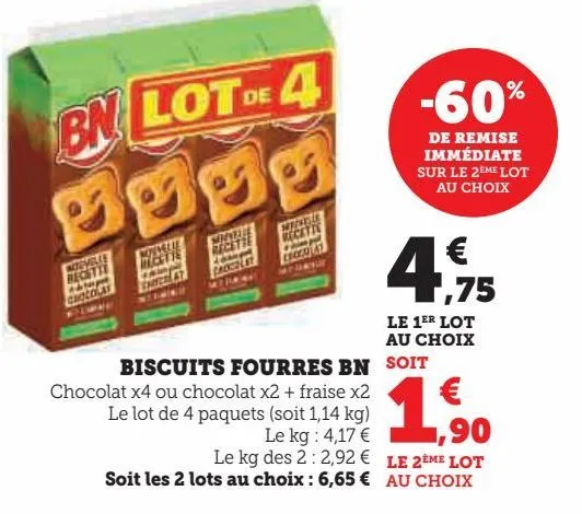 biscuits fourres bn