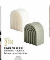 LUNTE  2890  Bougie Arc en Ciel Dimensions: 4x68x8cm Existe en coloris blanc et vert 