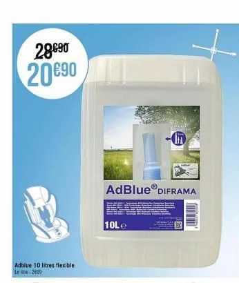 28690 20€90  adblue 10 litres flexible le libre: 2609  adblue® diframa  10le  ift 
