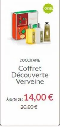 l'occitane  coffret découverte verveine  à partir de: 14,00 €  20,00 € 