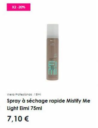 X2 -20%  Wella Professionas / Emi  Spray à séchage rapide Mistify Me Light Eimi 75ml  7,10 € 