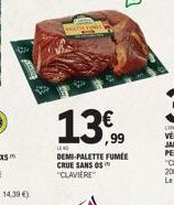 *  FRO  130  99  LENG  DEMI-PALETTE FUMÉE CRUE SANS OS "CLAVIERE 