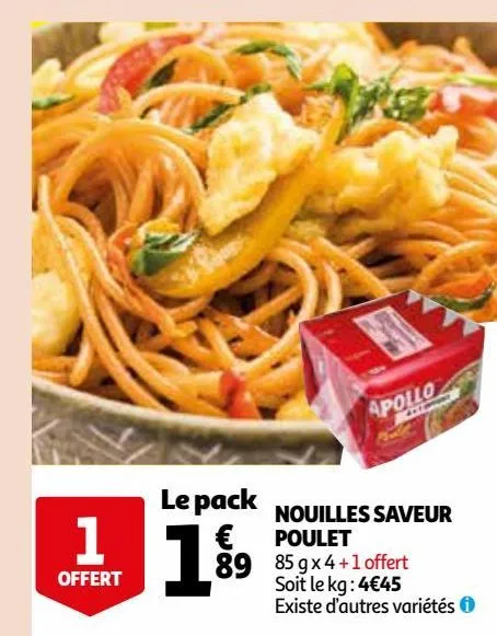 nouilles saveur poulet