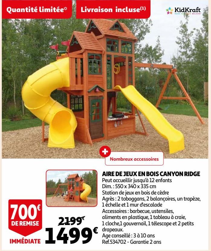 AIRE DE JEUX EN BOIS CANYON RIDGE