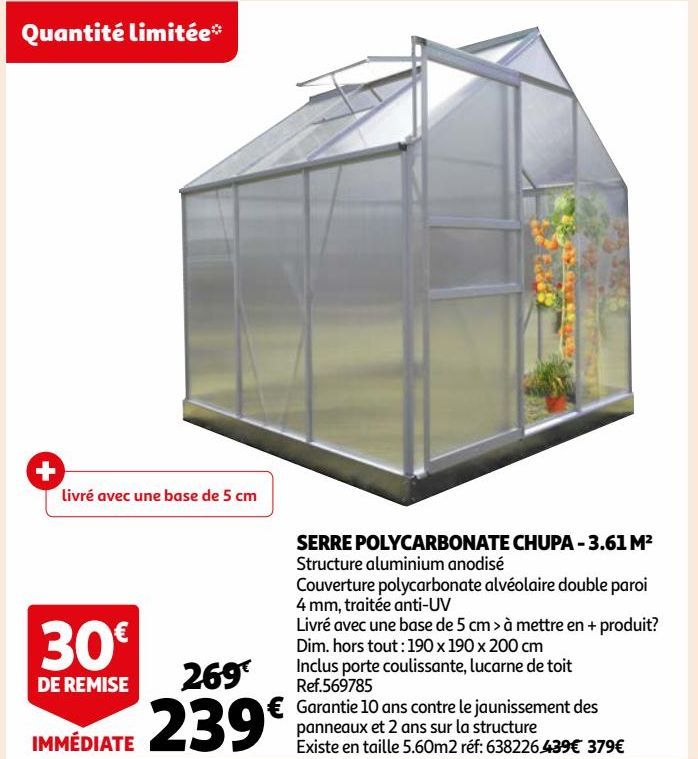 SERRE POLYCARBONATE CHUPA - 3.61 M²