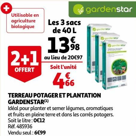 TERREAU POTAGER ET PLANTATION GARDENSTAR