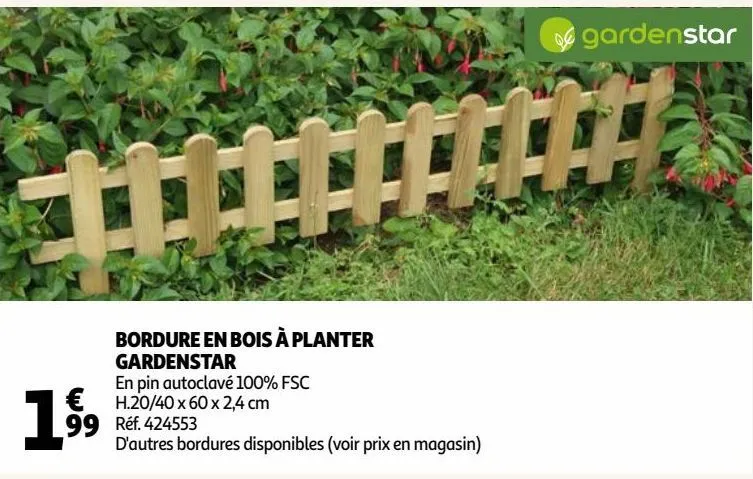 bordure en bois à planter gardenstar