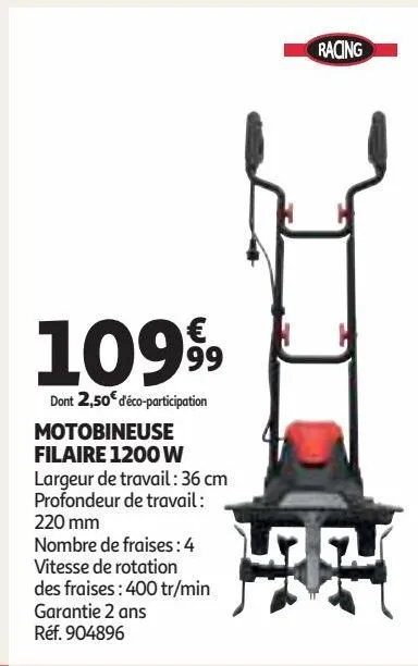 motobineuse filaire 1200 w