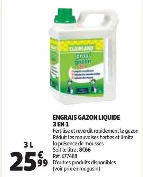 engrais gazon liquide 3 en 1