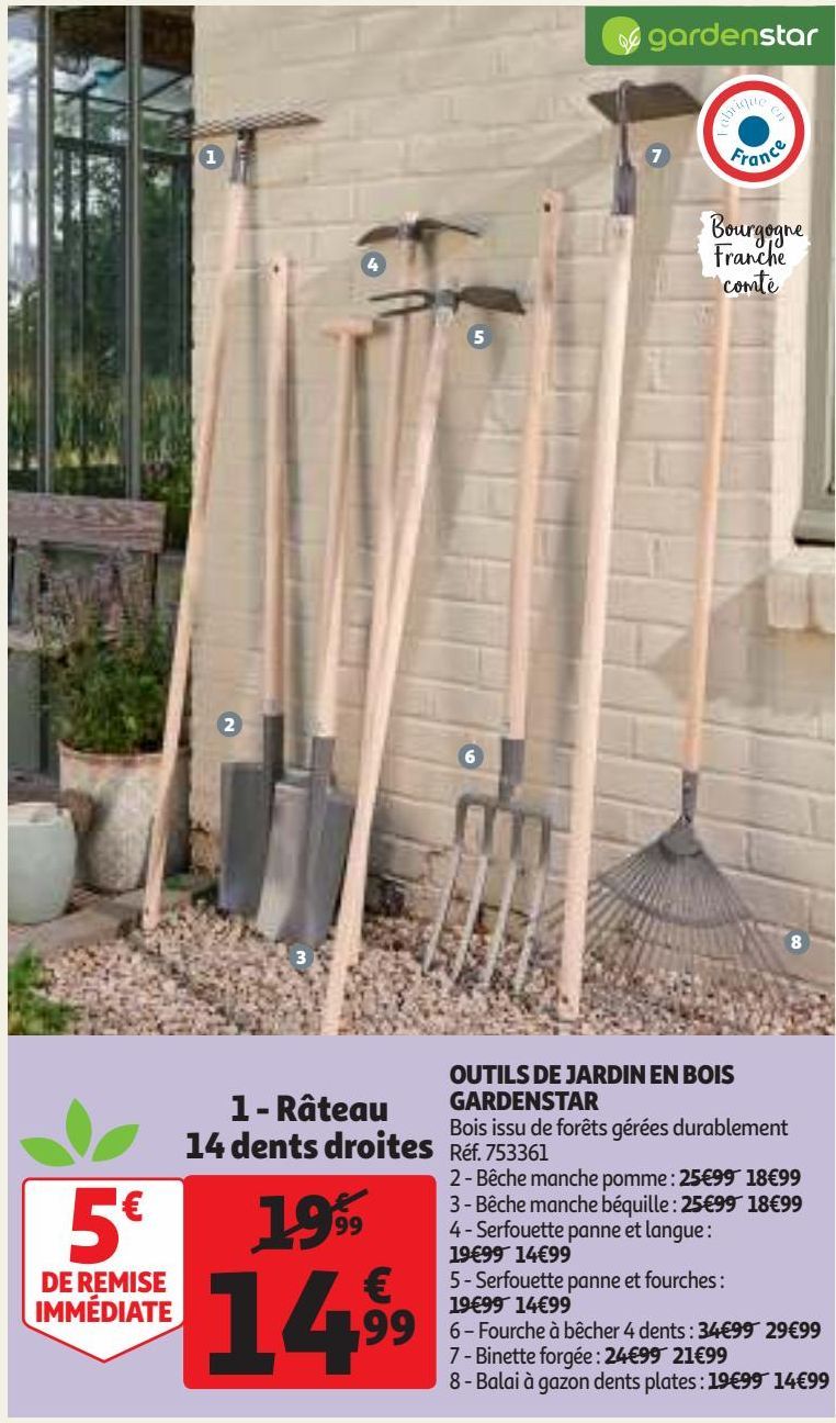 OUTILS DE JARDIN EN BOIS GARDENSTAR