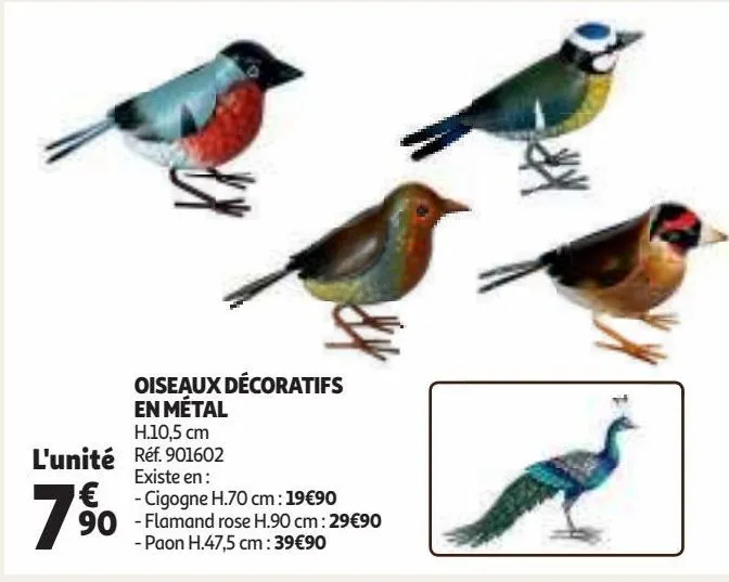 oiseaux décoratifs en métal