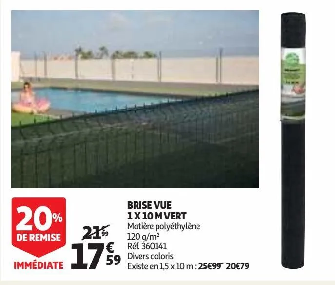 brise vue 1 x 10 m vert