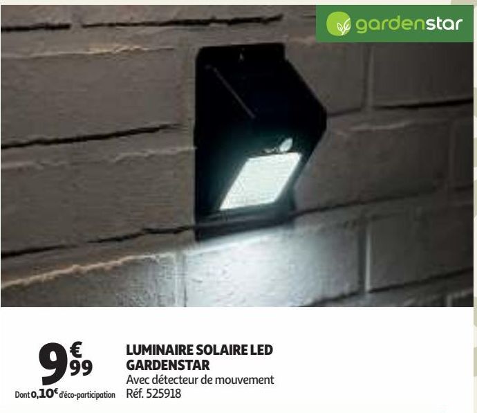 LUMINAIRE SOLAIRE LED GARDENSTAR