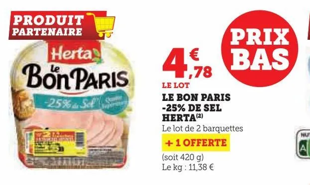 le bon paris -25% de sel herta