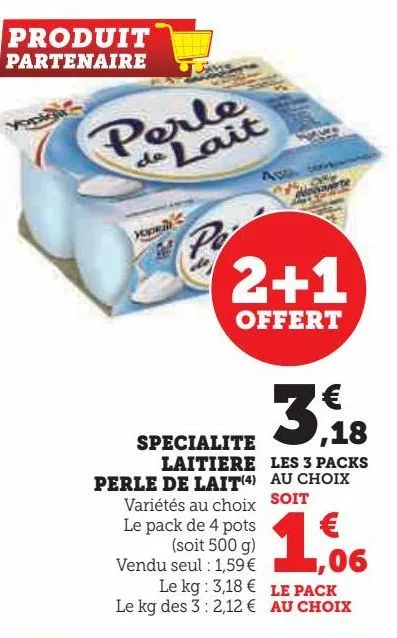 specialite laitiere perle de lait