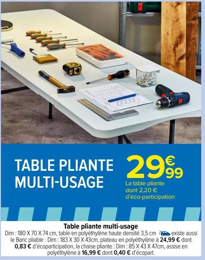 table pliante  multi-usage