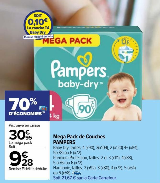 Mega Pack de Couches  PAMPERS