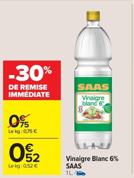 Vinaigre Blanc 6%  SAAS