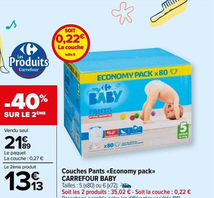 Couches Pants «Economy pack»  CARREFOUR BABY